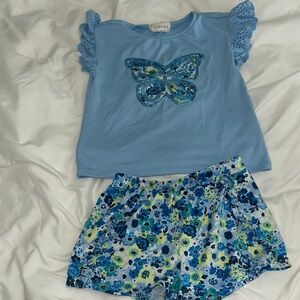 btween Blue Butterfly Kids Matching Set